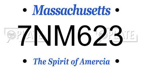 7NM623 Massachusetts License Plate