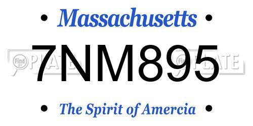 7NM895 Massachusetts License Plate
