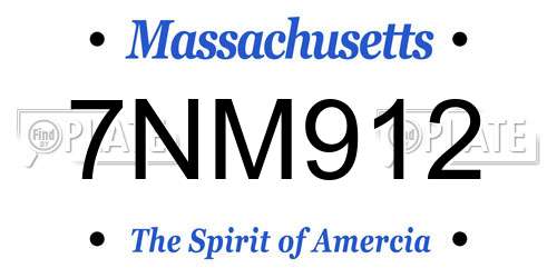 7NM912 Massachusetts License Plate