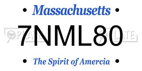 7NML80 Massachusetts License Plate