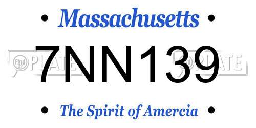 7NN139 Massachusetts License Plate