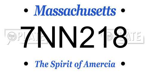 7NN218 Massachusetts License Plate