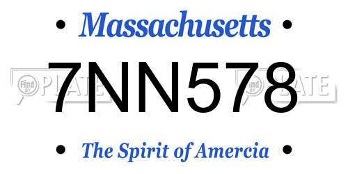 7NN578 Massachusetts License Plate