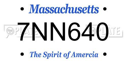 7NN640 Massachusetts License Plate