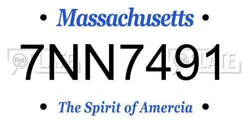 7NN7491 Massachusetts License Plate
