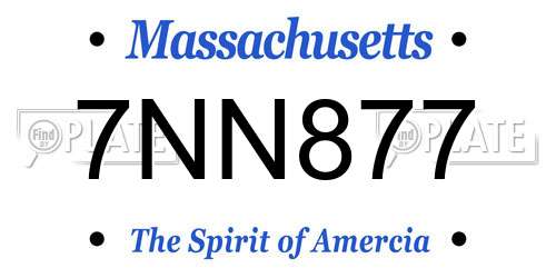 7NN877 Massachusetts License Plate