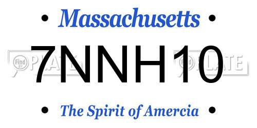 7NNH10 Massachusetts License Plate
