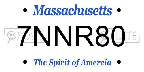 7NNR80 Massachusetts License Plate