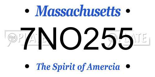 7NO255 Massachusetts License Plate