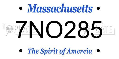 7NO285 Massachusetts License Plate