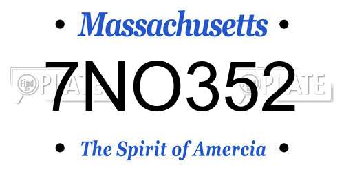 7NO352 Massachusetts License Plate