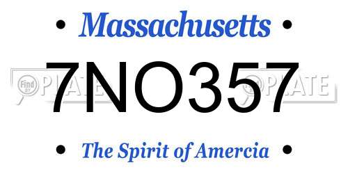 7NO357 Massachusetts License Plate