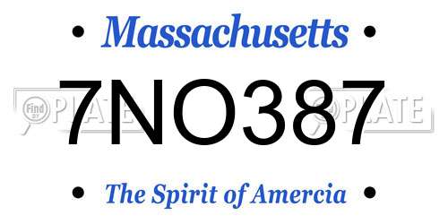 7NO387 Massachusetts License Plate