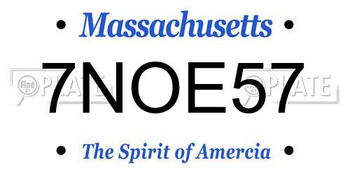 7NOE57 Massachusetts License Plate