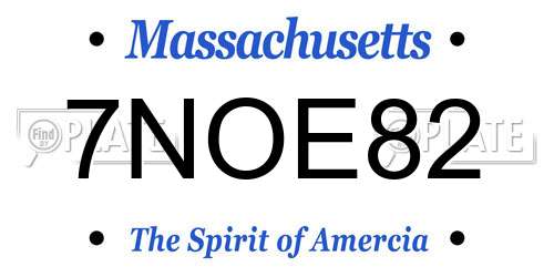 7NOE82 Massachusetts License Plate