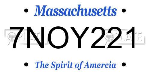 7NOY221 Massachusetts License Plate