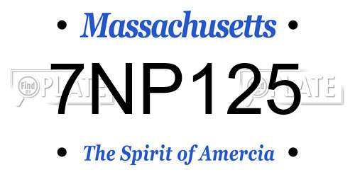 7NP125 Massachusetts License Plate