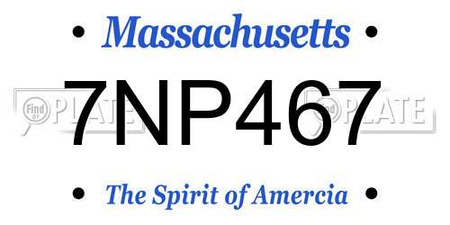 7NP467 Massachusetts License Plate