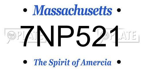 7NP521 Massachusetts License Plate