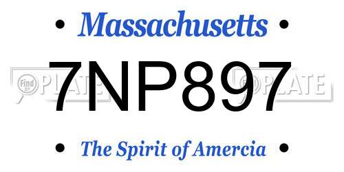 7NP897 Massachusetts License Plate