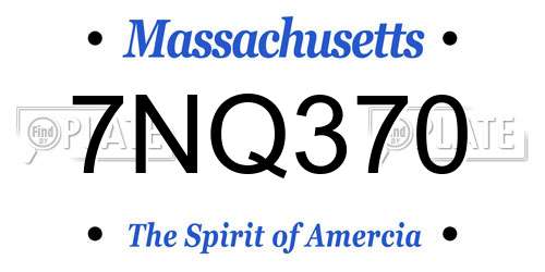 7NQ370 Massachusetts License Plate