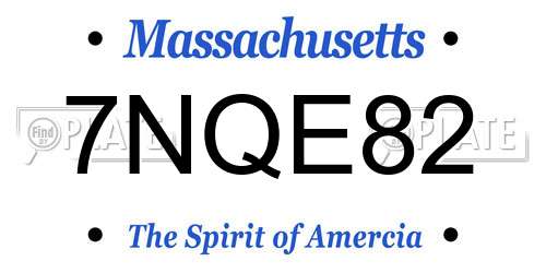 7NQE82 Massachusetts License Plate