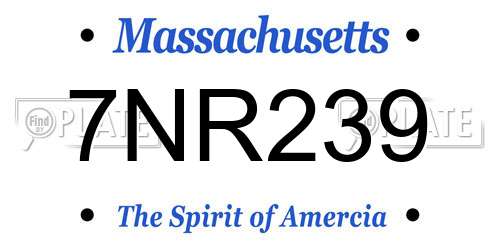 7NR239 Massachusetts License Plate