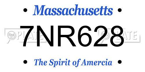 7NR628 Massachusetts License Plate
