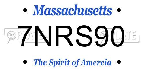 7NRS90 Massachusetts License Plate