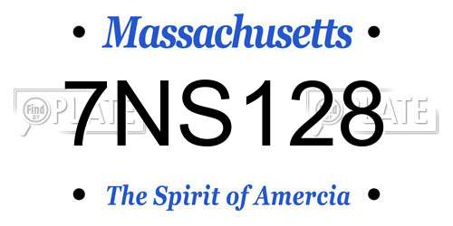 7NS128 Massachusetts License Plate