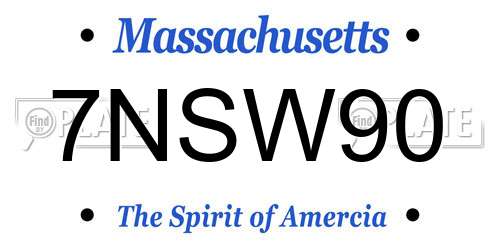 7NSW90 Massachusetts License Plate
