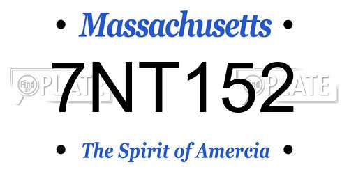 7NT152 Massachusetts License Plate
