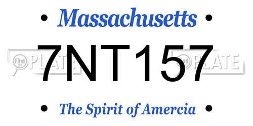 7NT157 Massachusetts License Plate