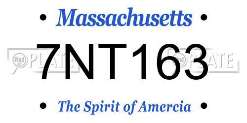 7NT163 Massachusetts License Plate