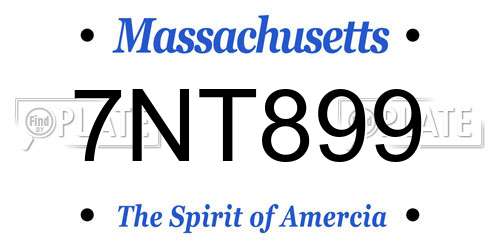 7NT899 Massachusetts License Plate