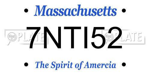 7NTI52 Massachusetts License Plate