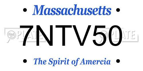 7NTV50 Massachusetts License Plate