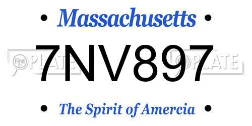 7NV897 Massachusetts License Plate