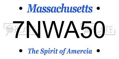 7NWA50 Massachusetts License Plate