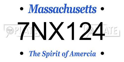 7NX124 Massachusetts License Plate