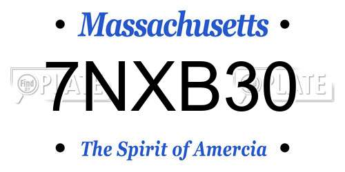 7NXB30 Massachusetts License Plate