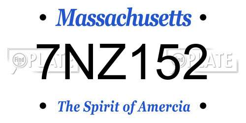 7NZ152 Massachusetts License Plate