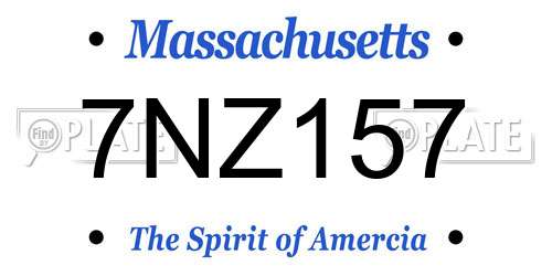 7NZ157 Massachusetts License Plate