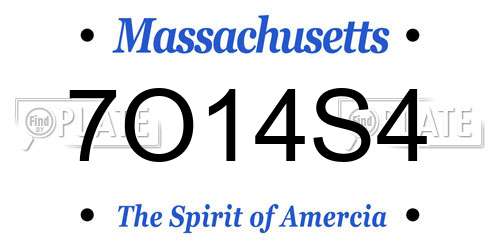 7O14S4 Massachusetts License Plate