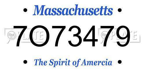 7O73479 Massachusetts License Plate