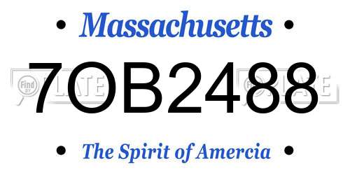7OB2488 Massachusetts License Plate