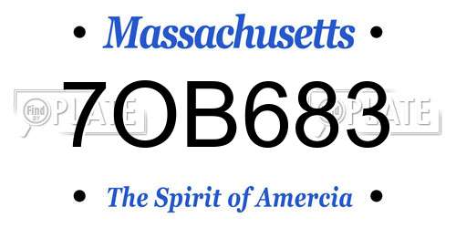 7OB683 Massachusetts License Plate