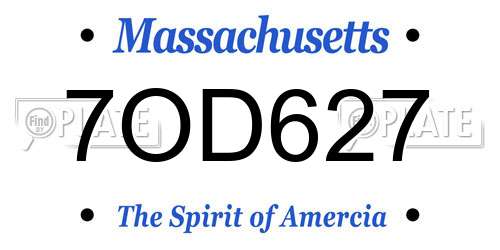 7OD627 Massachusetts License Plate