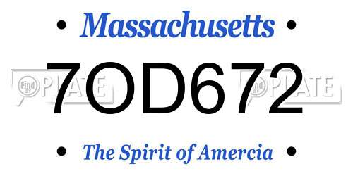 7OD672 Massachusetts License Plate