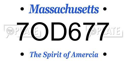 7OD677 Massachusetts License Plate